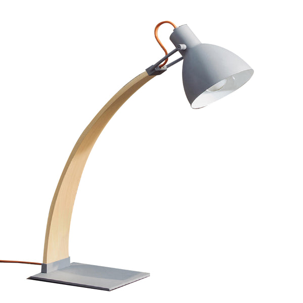 Laito Wood Table Lamp Matte Grey Wood Incasa