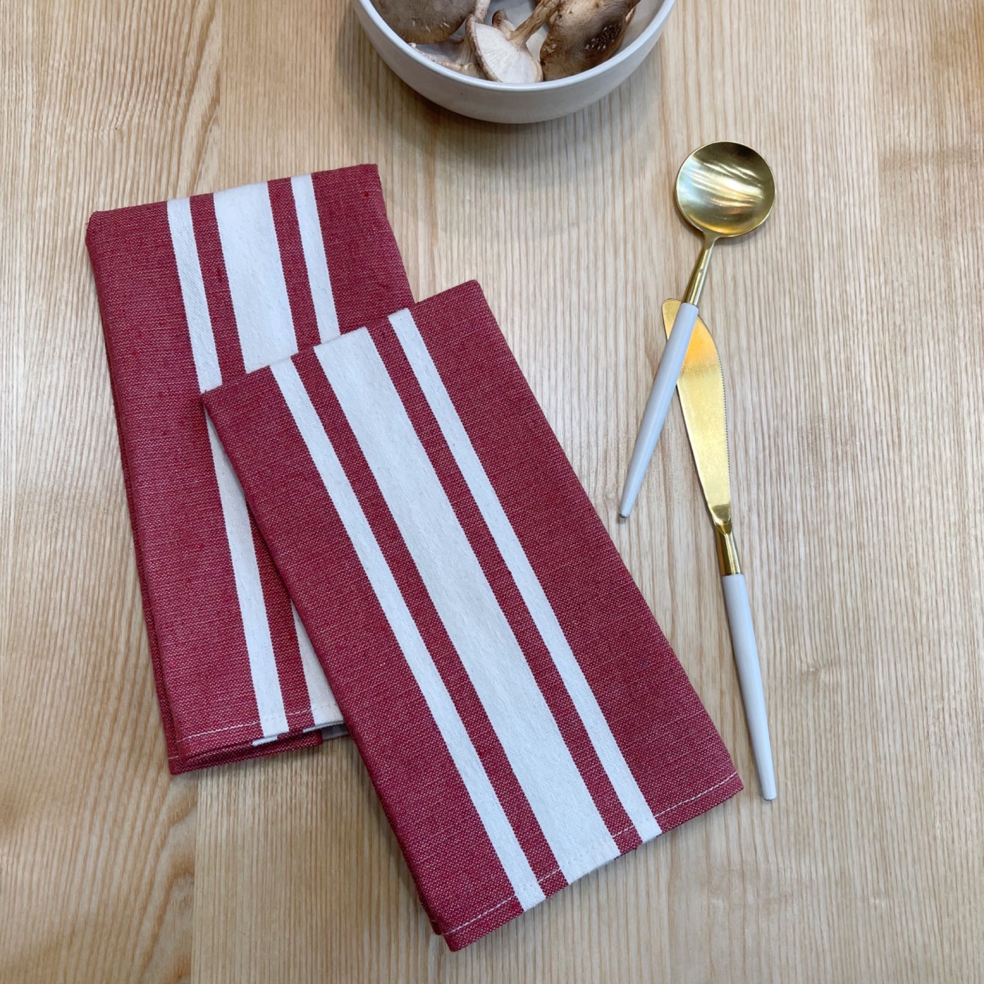 Food52 Stripe Linen Kitchen Towels (Set of 2) - Oatmeal